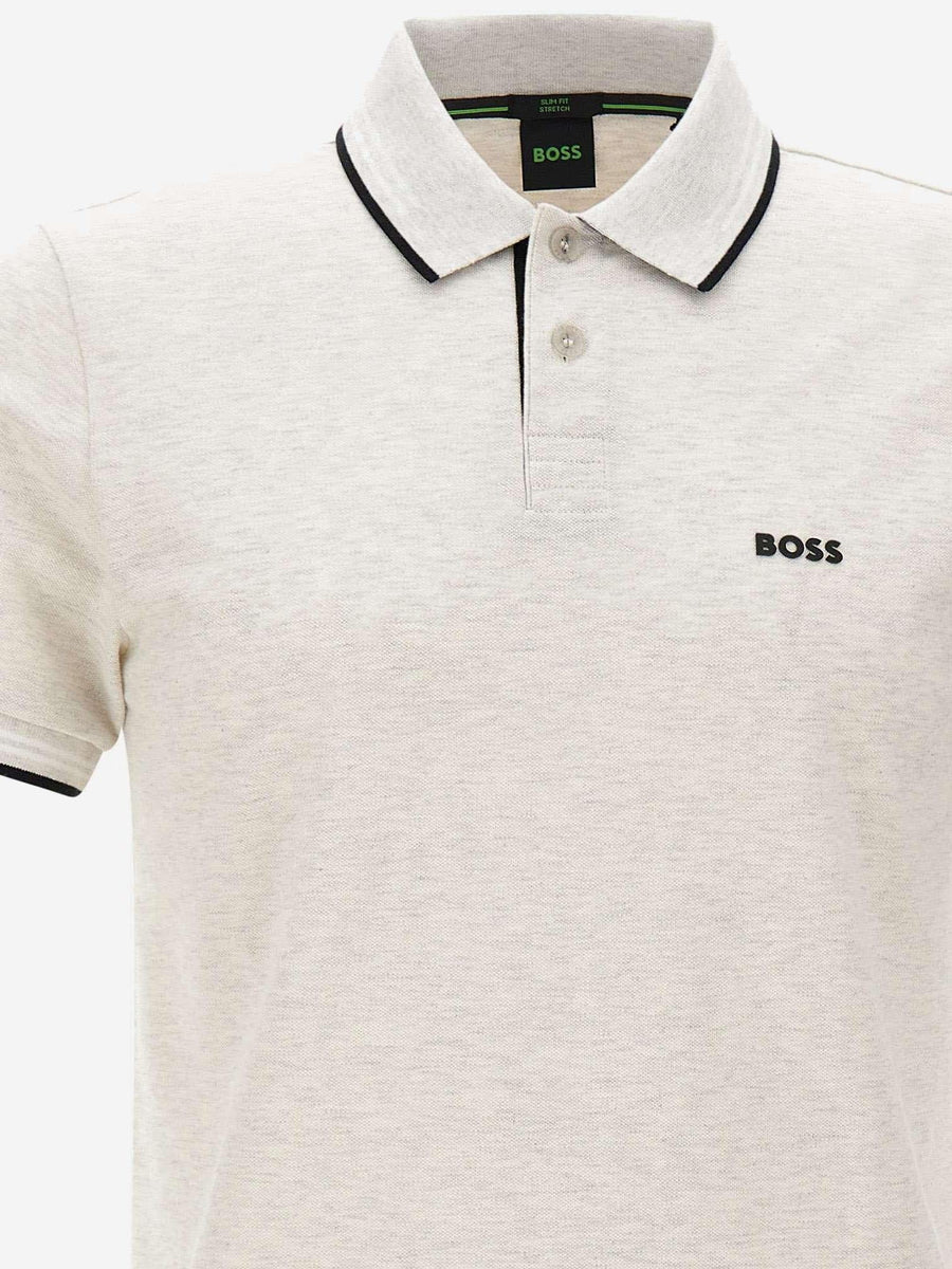 Polo Shirt Light Grey Cotton