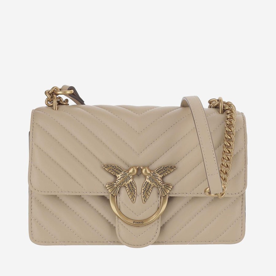 Mini Love One Bag Beige Leather Shoulder