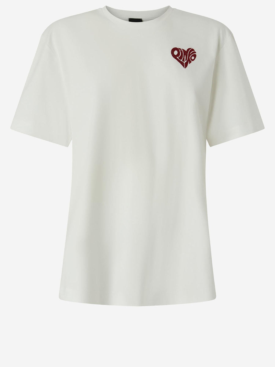 T-Shirt With Amore Lettering White Cotton T-shirts & Jerseys