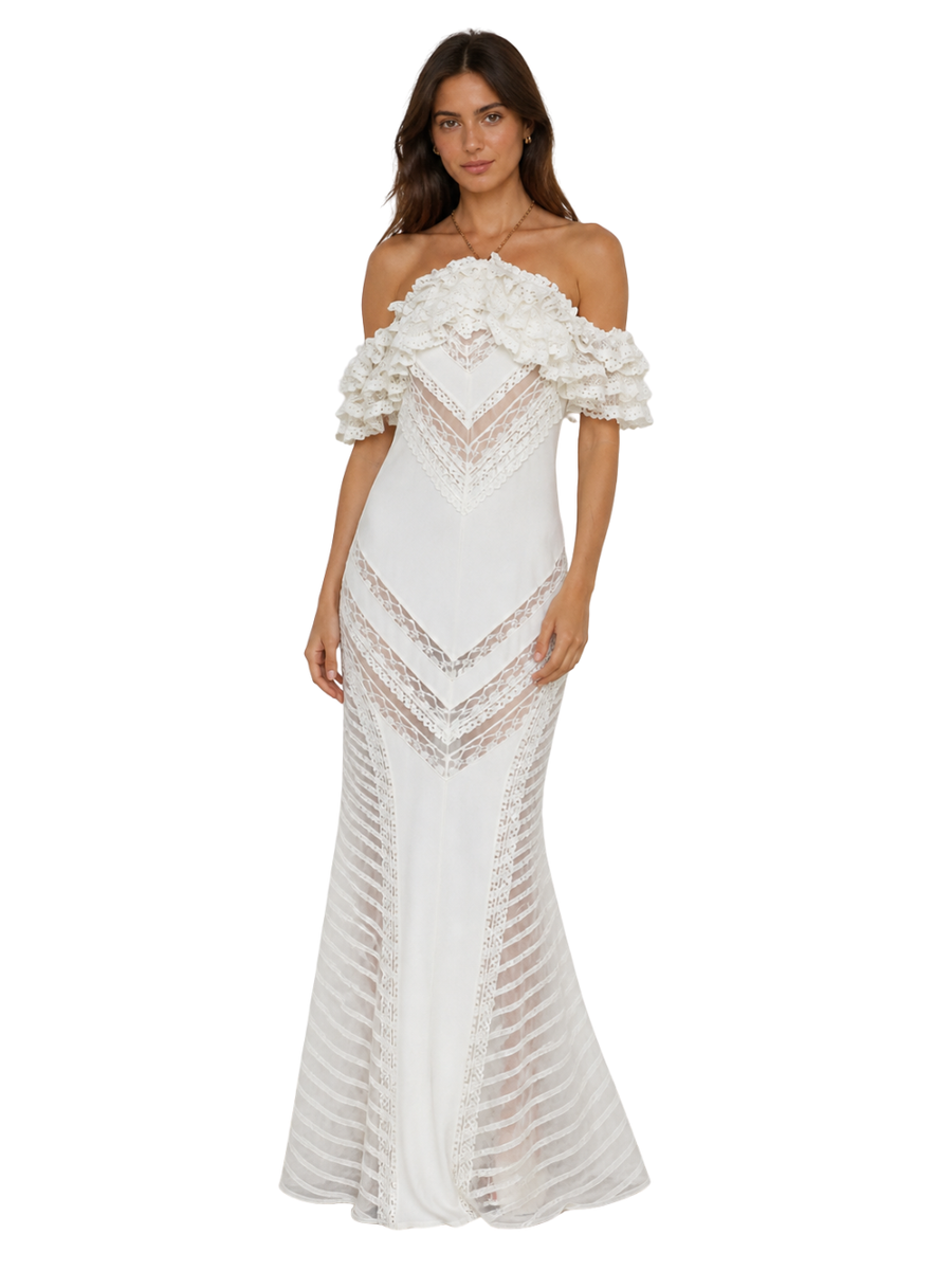 Dress Off-The-Shoulder Chalk White