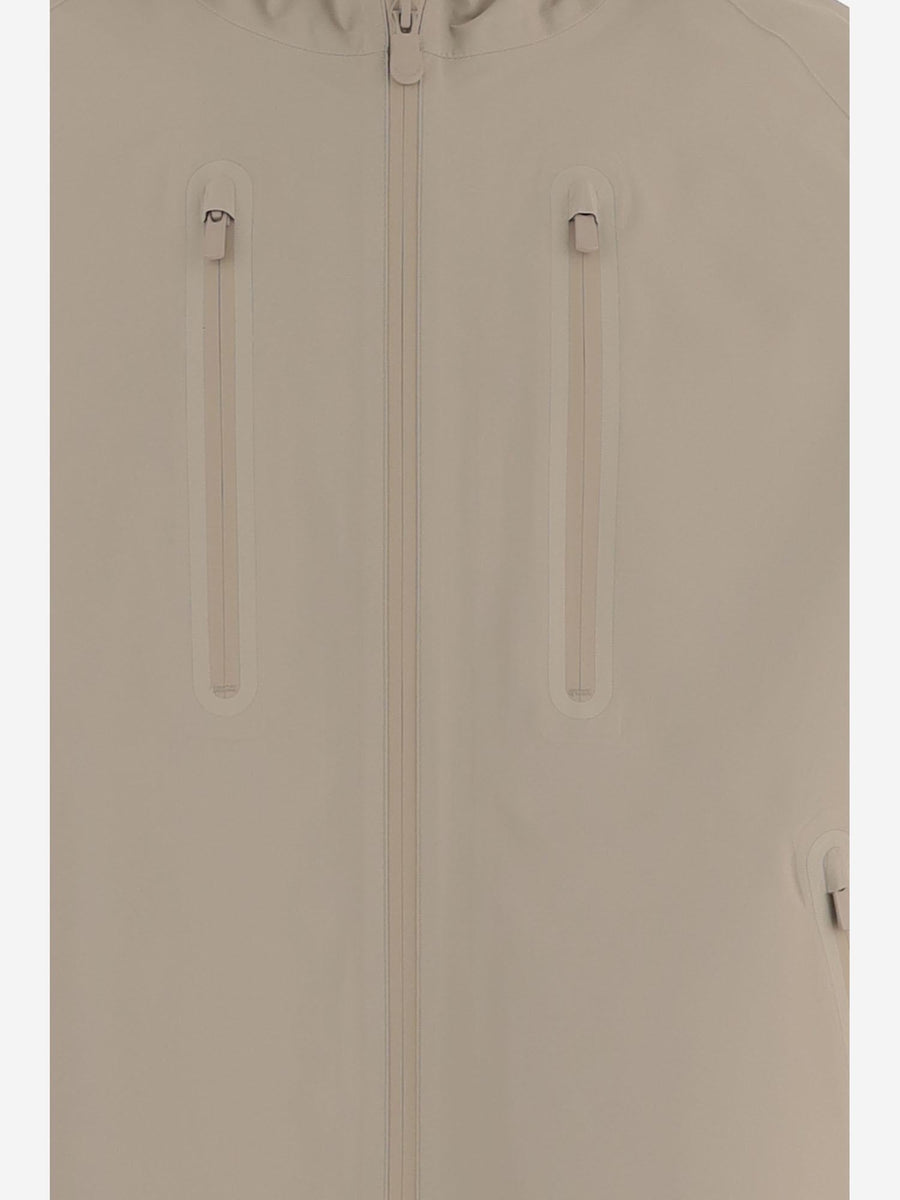 Jacket Hooded Nylon Beige Polyester