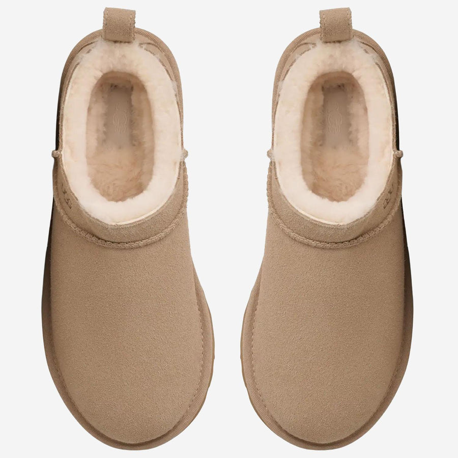 Ankle Boots Beige Suede Leather