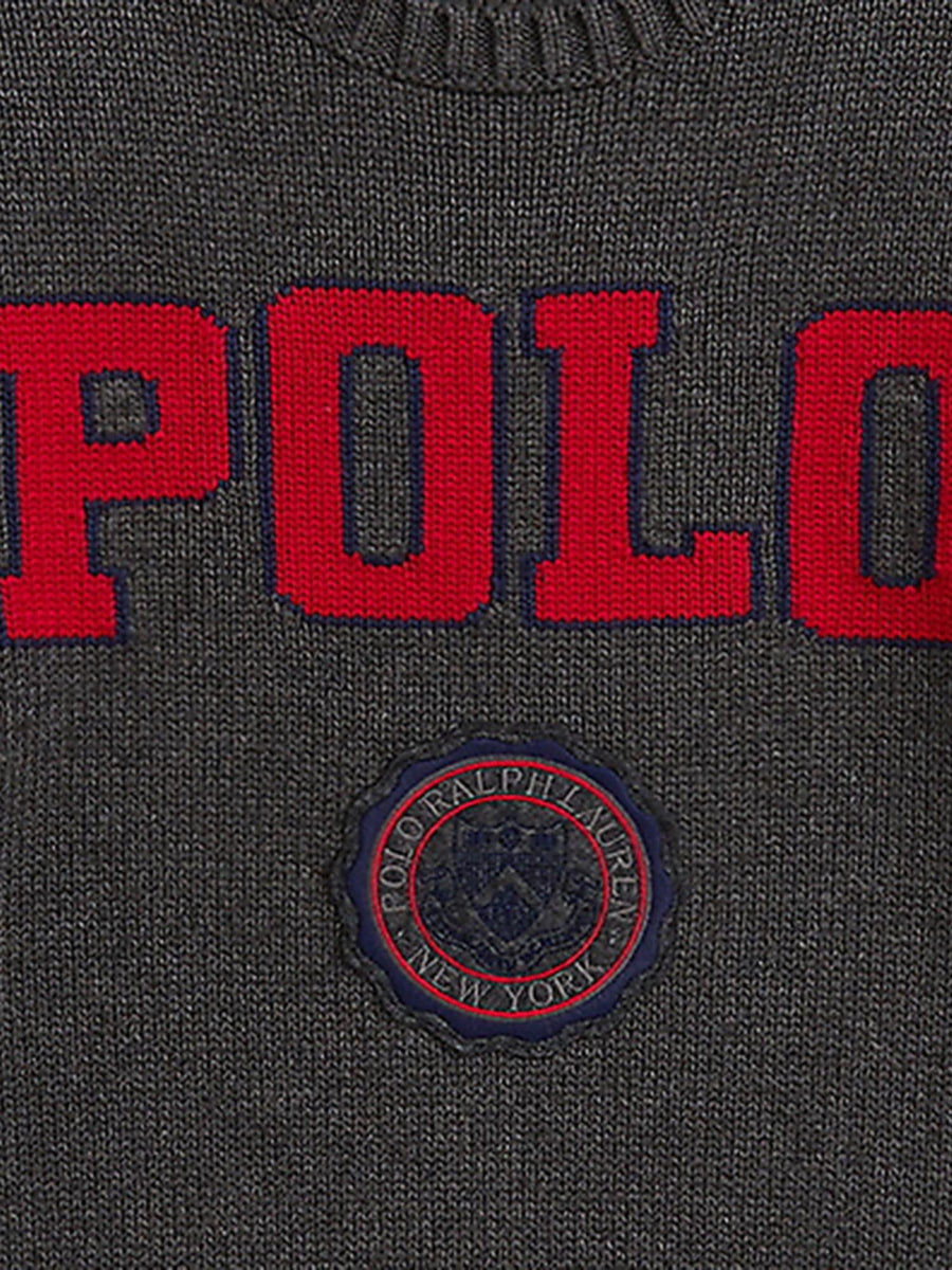 Cotton Jumper With Logo Dark Grey