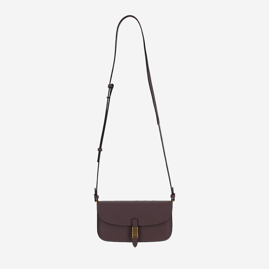 Saddle Leather Shoulder Bag Burgundy