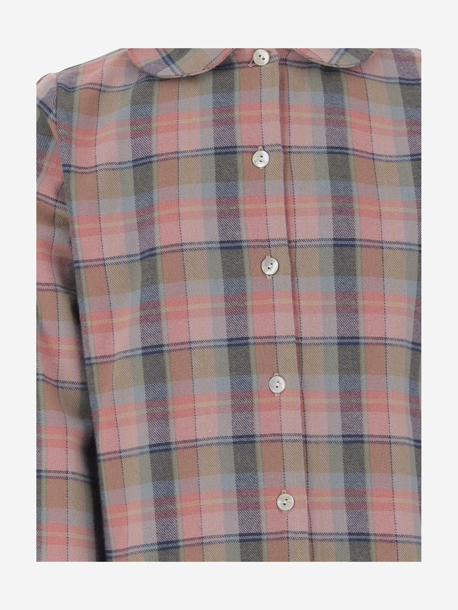 Cotton Shirt With Check Pattern Blouses And