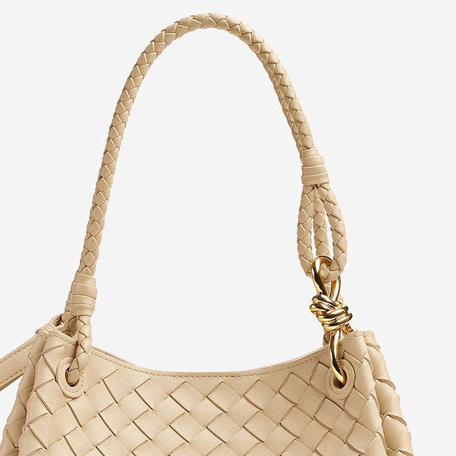 Shoulder Bag Andiamo Parachute Beige Domesticated Lamb Leather