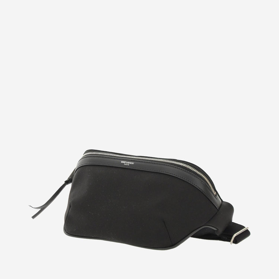 Canvas Pouch With Zip Closure Black Polyamide Belt Bags