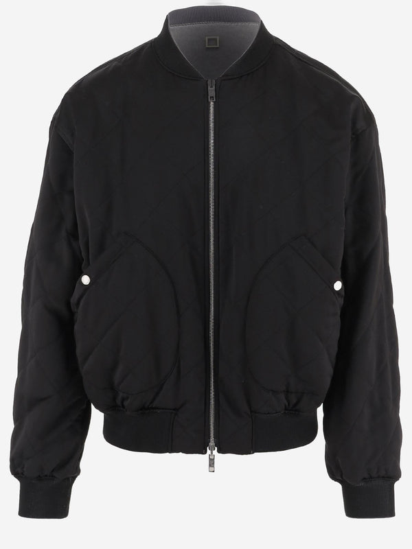 Reversible Cupro And Nylon Jacket Grey Polyester/cupro