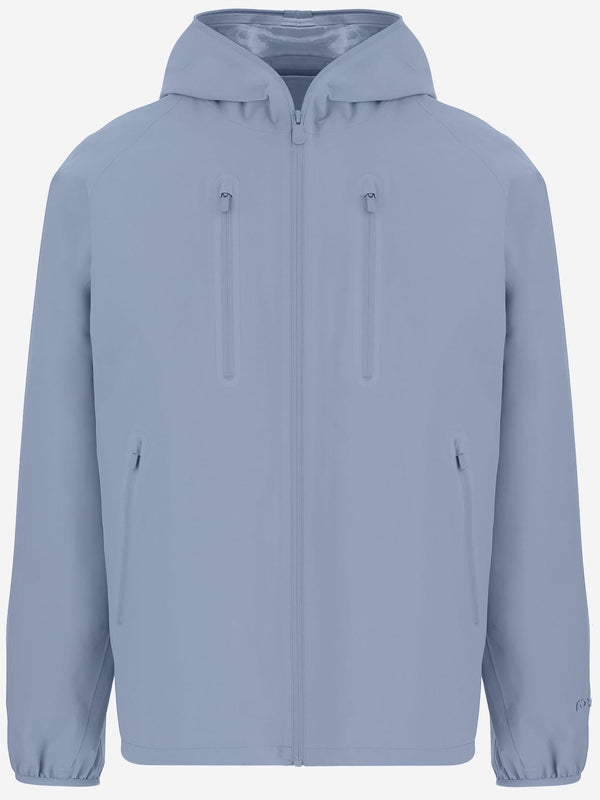 Nylon Hooded Jacket Light Blue Polyester