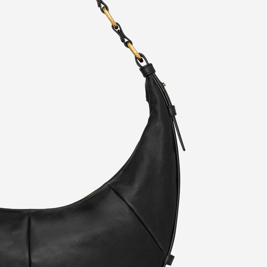 Hobo Bag Leather Black Shoulder