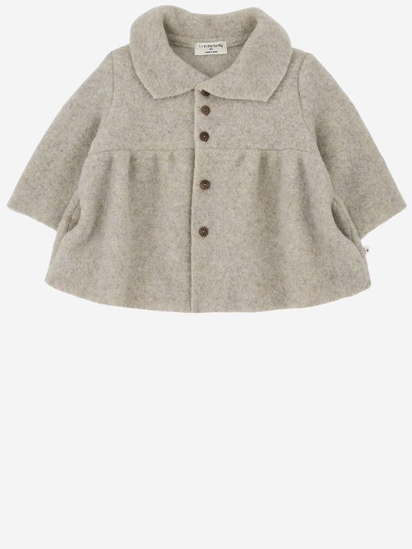 Wool Blend Coat For Children Light Grey Recycled