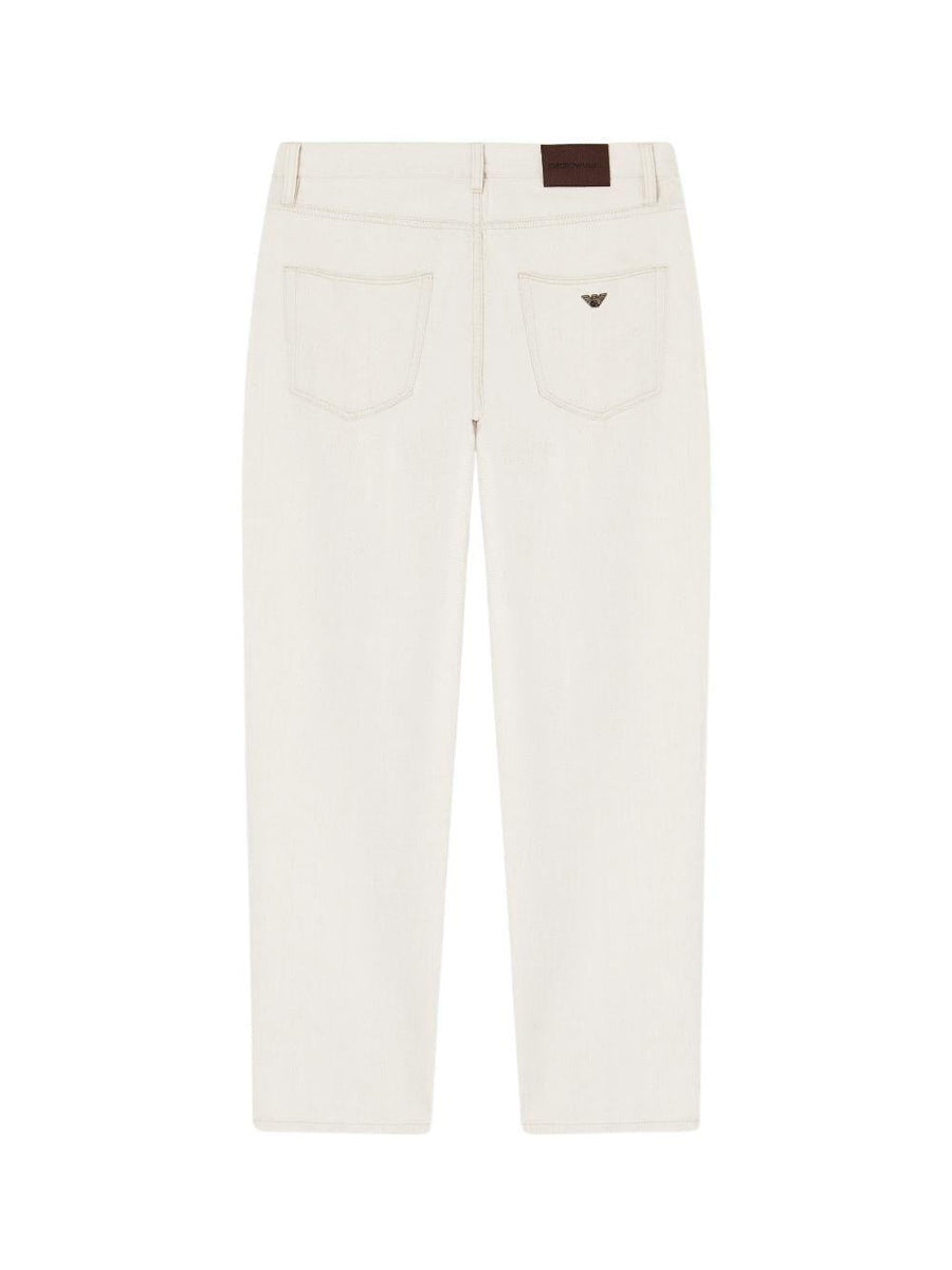 Jeans White Cotton-Linen