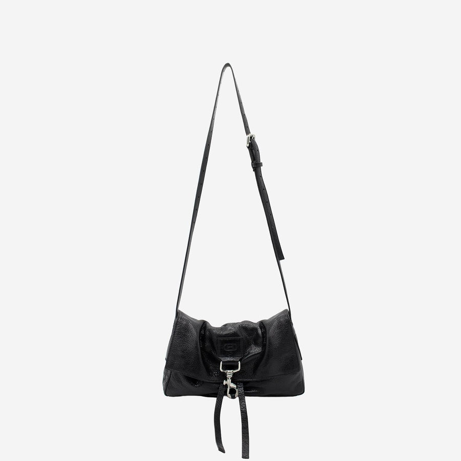 Leather Bag With Hammered Nappa Black Shoulder