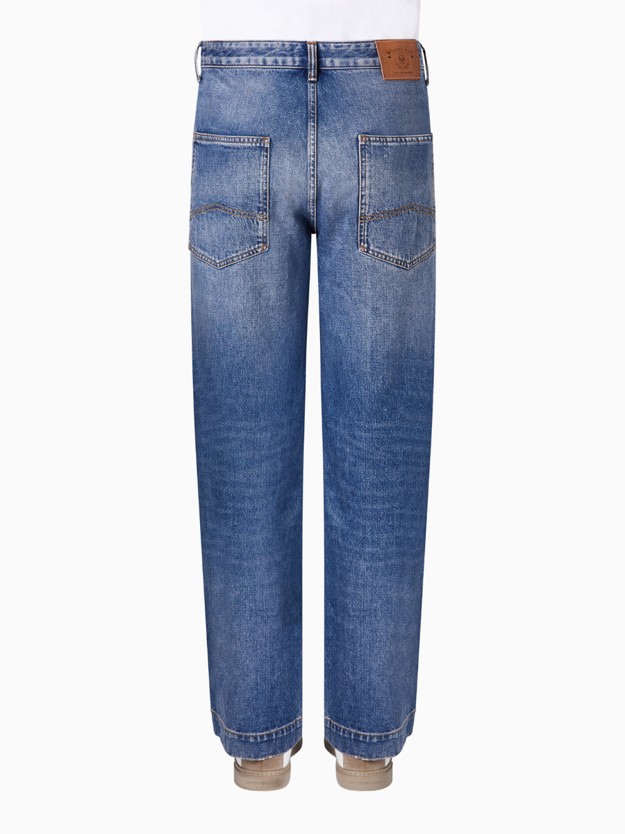 Jeans Wide Fit Blue Cotton