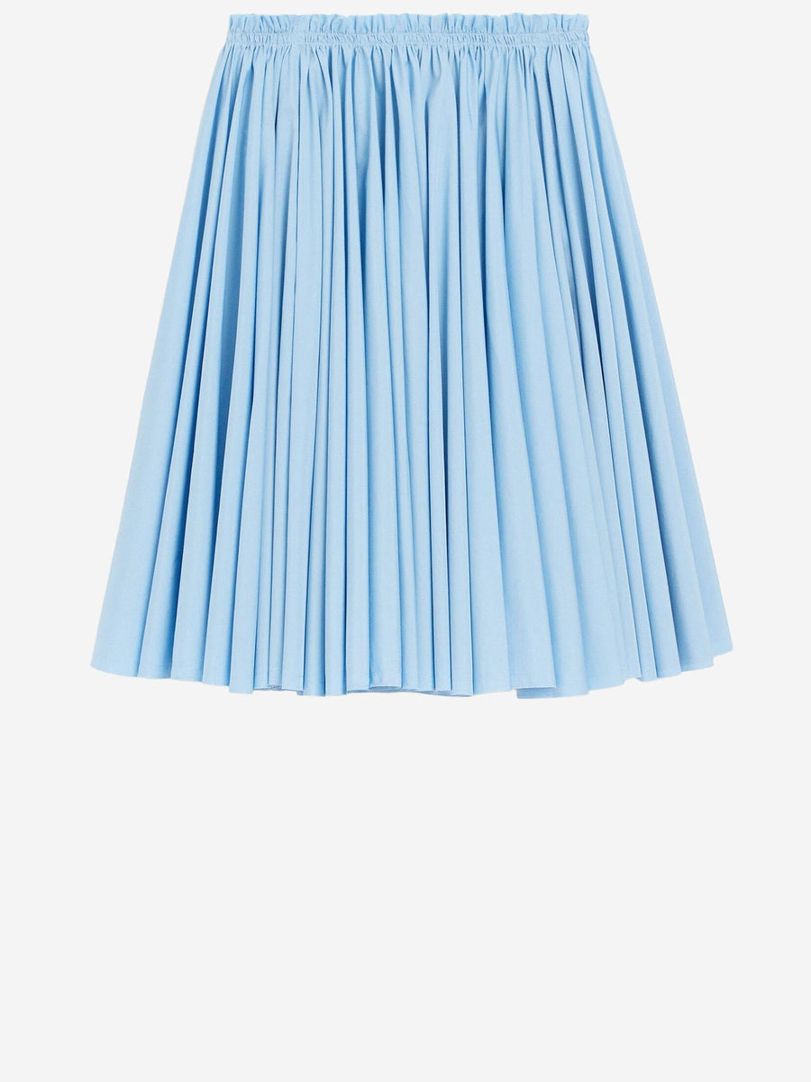 Midi Cotton Skirt, Light Blue