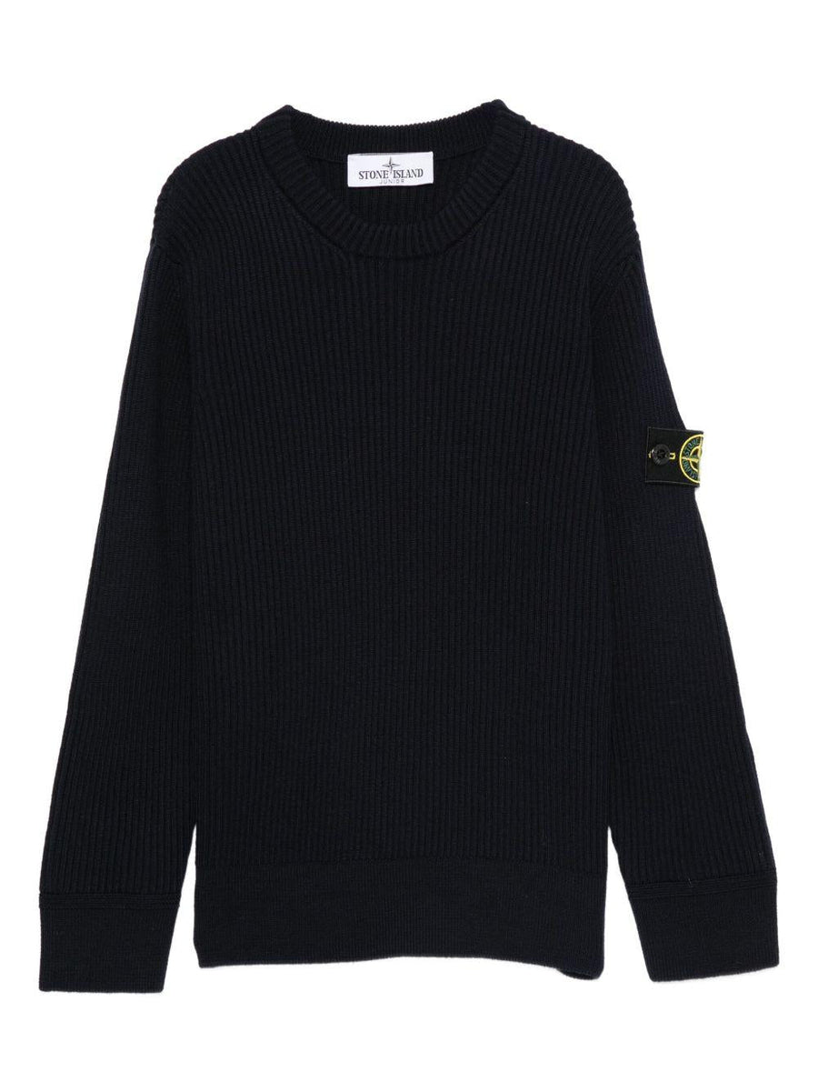 Stone Island Junior Sweater Navy Blue Virgin Wool
