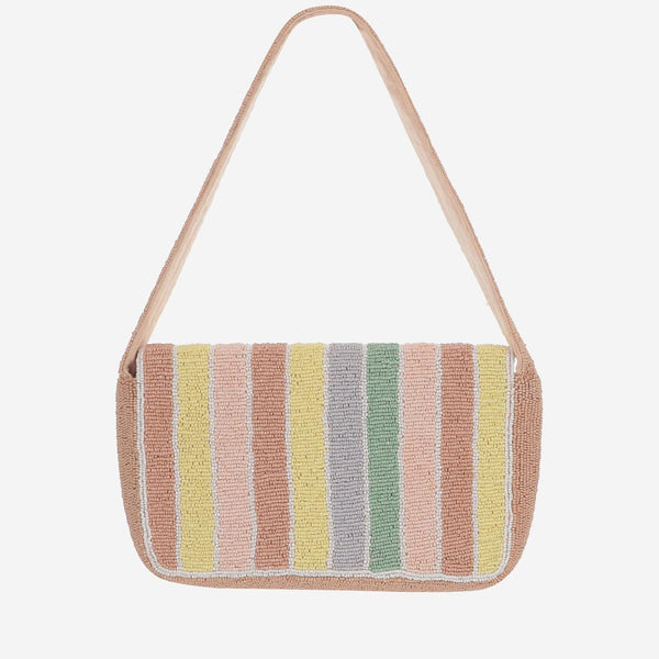 Shoulder Bag With Pearls Multicolour Cotton