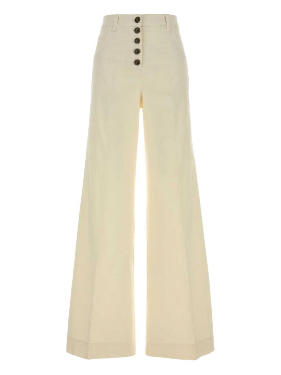 Jeans Flared White Cotton