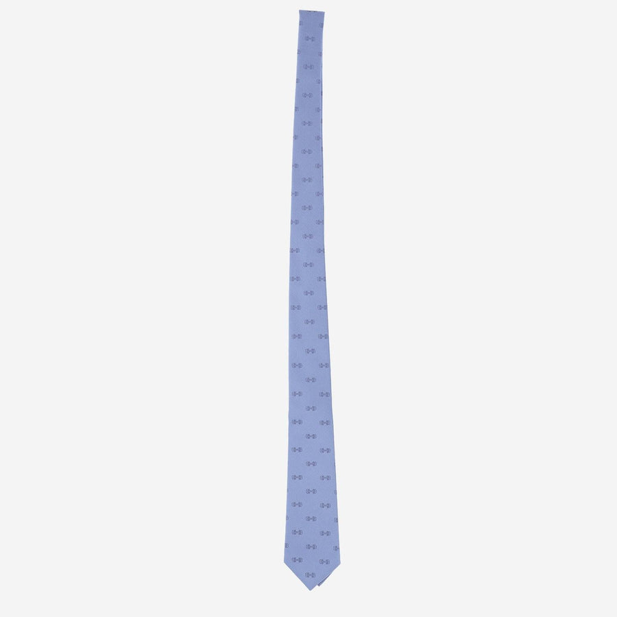 Silk Tie Morsetto Print Light Blue Ties & Bow