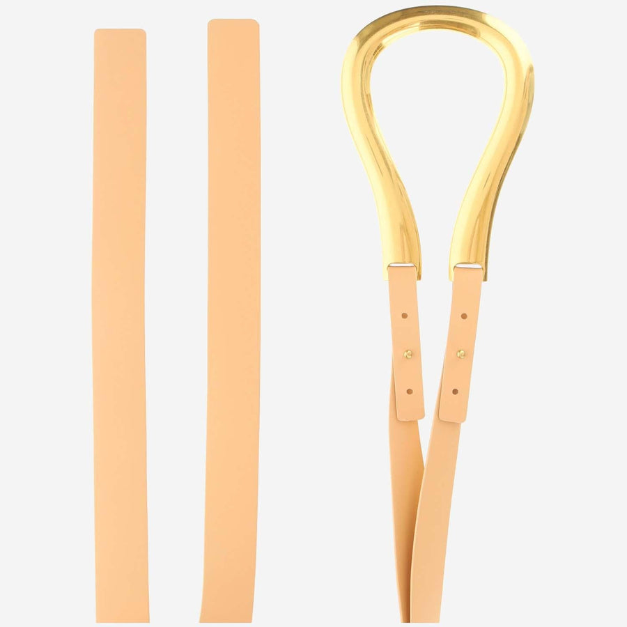 Belt Calfskin Almond-Gold Almond/gold