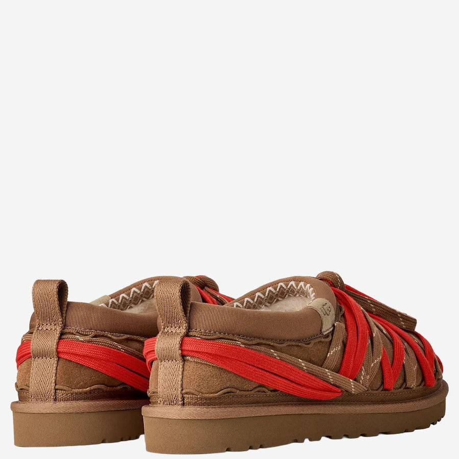 Lace Mules Brown Suede Leather