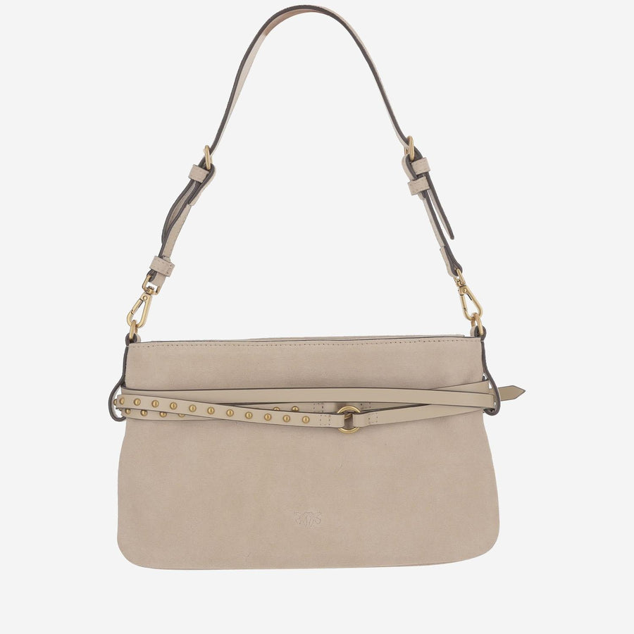 Shoulder Bag Mini Belt Beige Leather