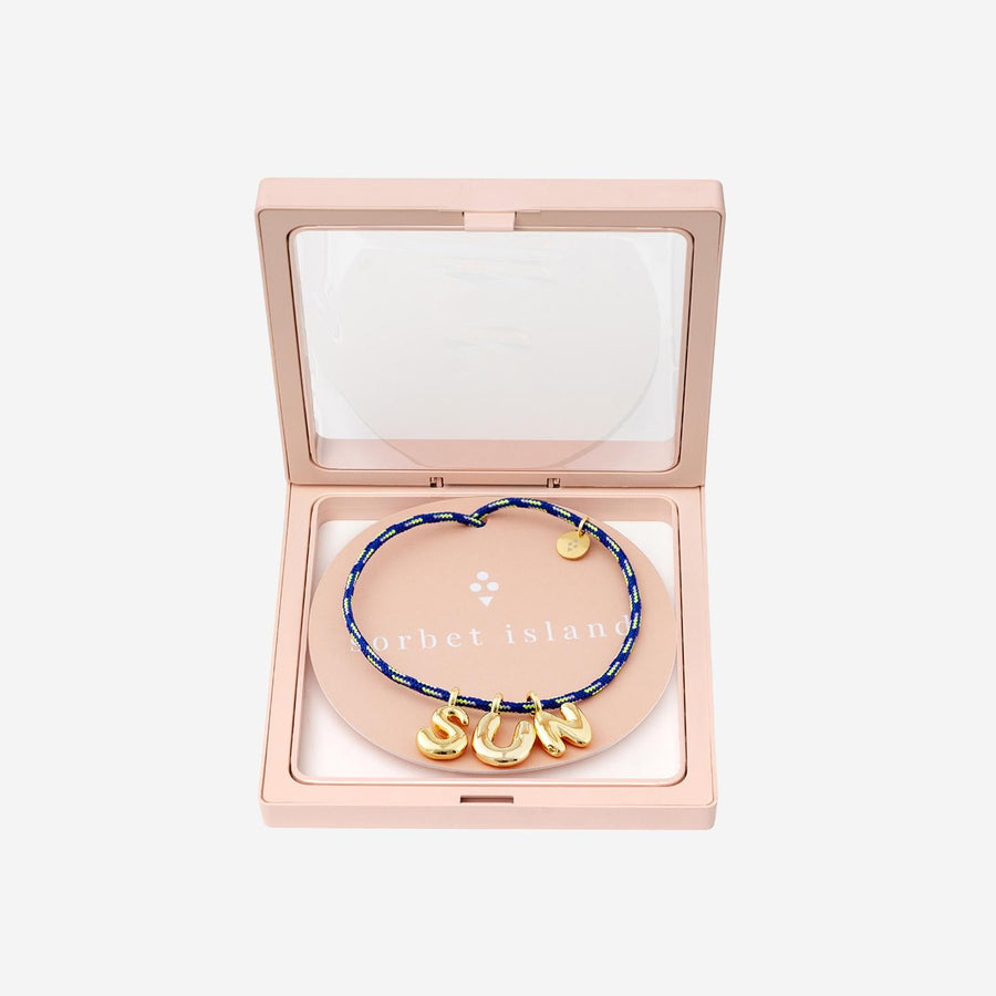 Bracelet Bubble Letter Gold-Plated Multicolour Fabric And Metal