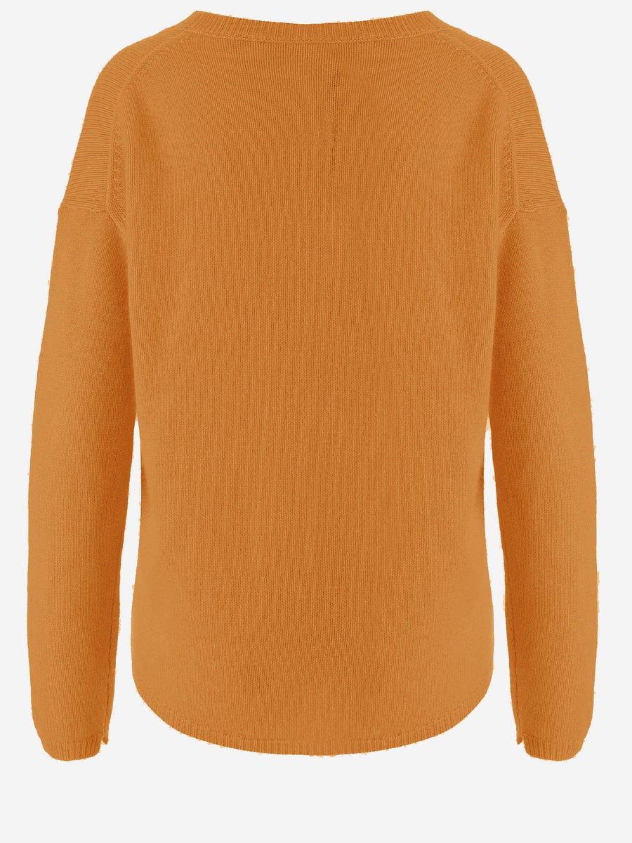Cashmere V-Neck Sweater Orange