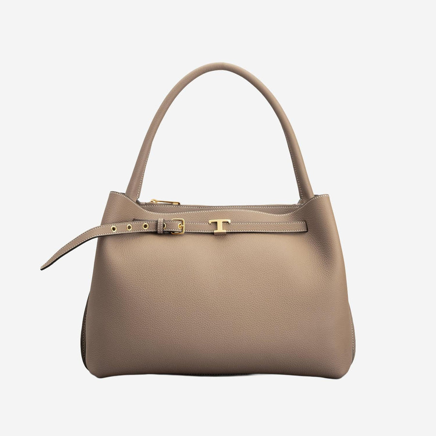 Leather Handbag Calfskin Beige Handbags