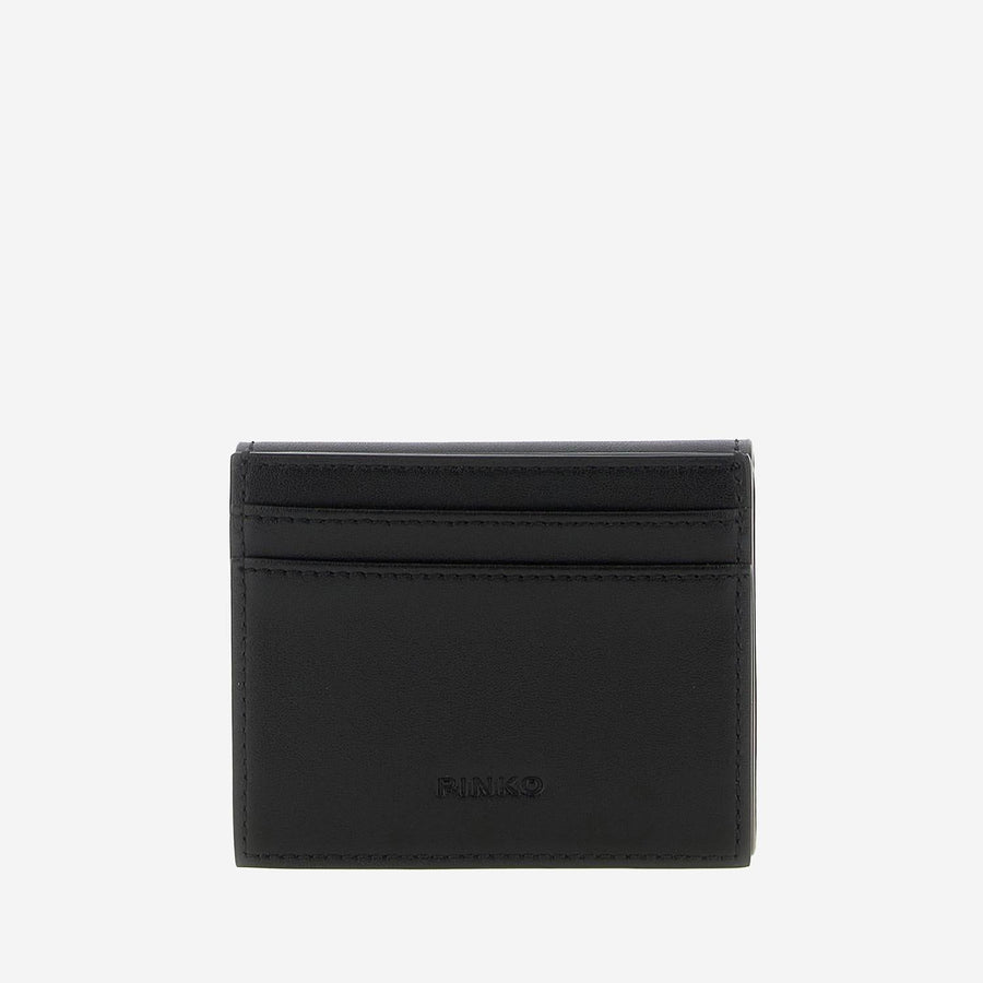 Leather Wallet With Pinko Logo Black & Purses