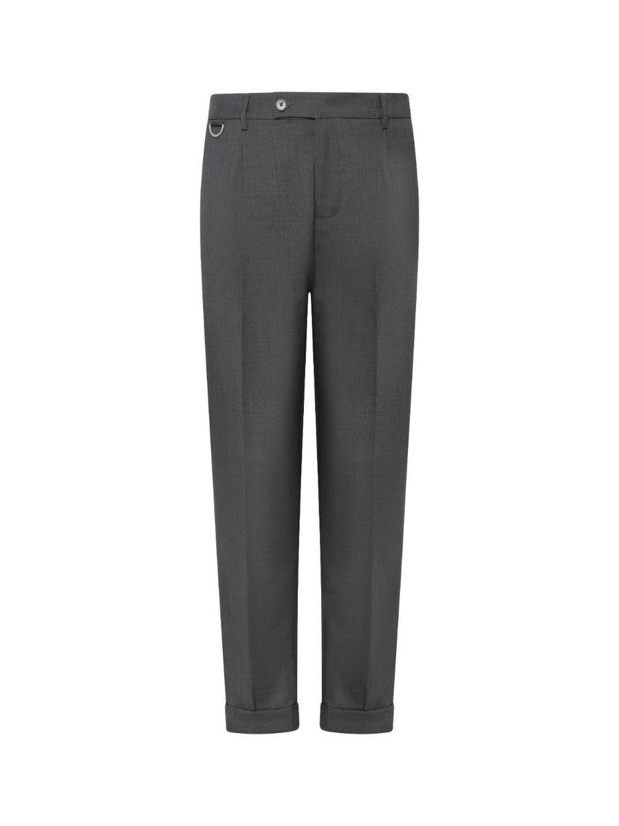 Trousers Slim Carrot Fit Grey Virgin Wool