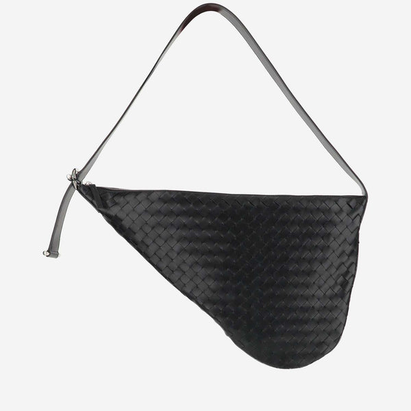 Virgule Calfskin Messenger Bag Black