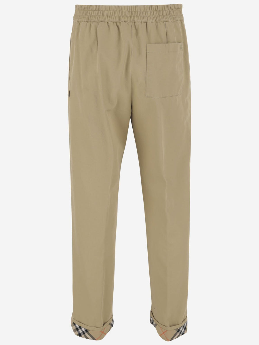 Cotton Pants Beige Trousers