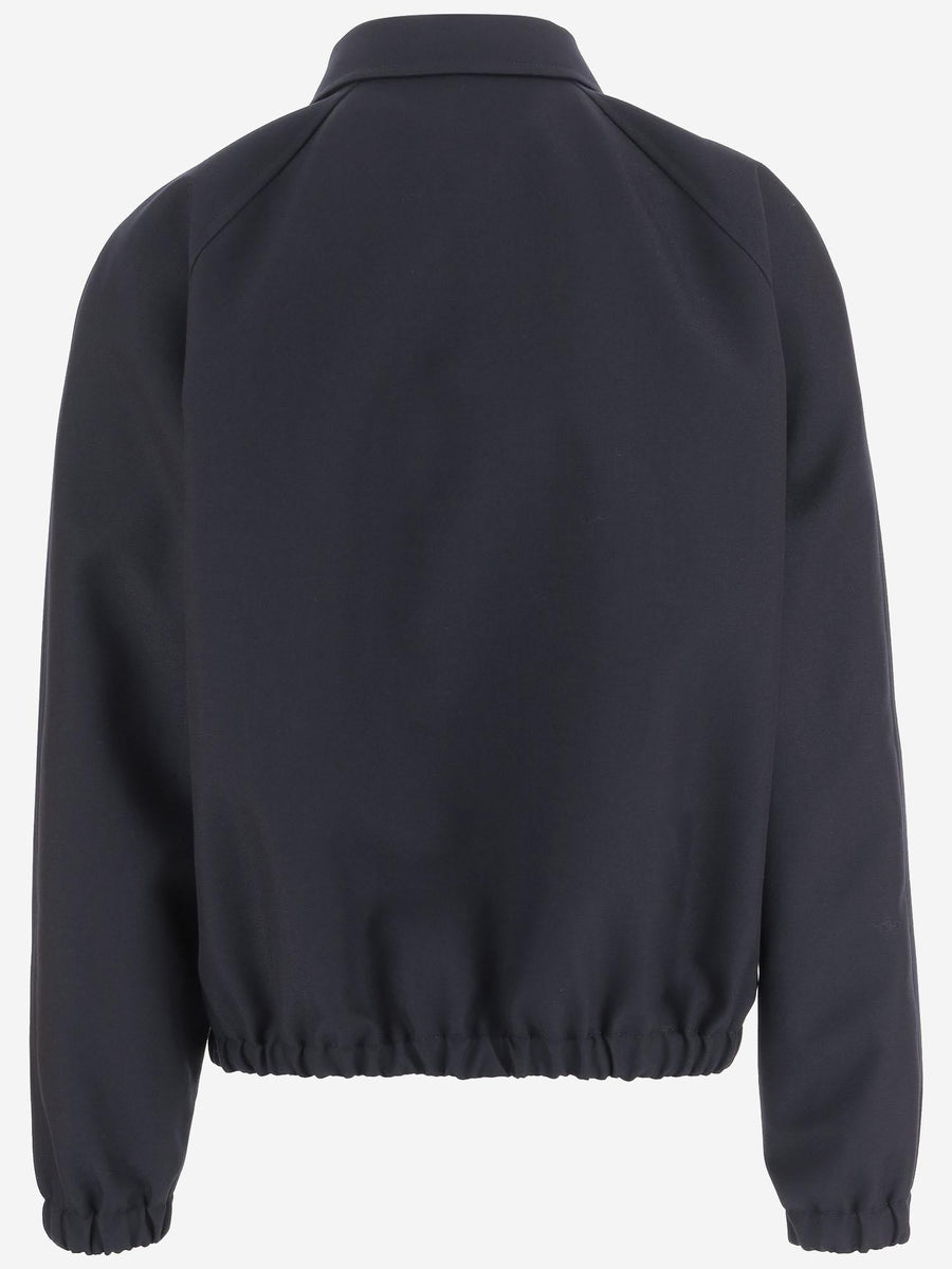 Wool Blend Jacket Navy Polyester