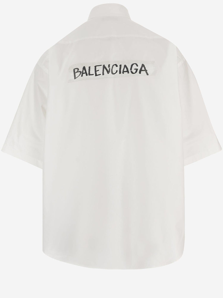 Cotton Shirt With Logo White