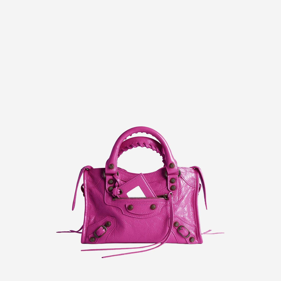 Mini Le City Bag Fuchsia Lambskin Leather Handbags