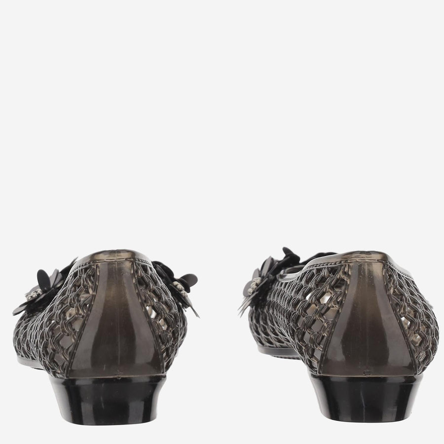 Ballerina Flats Transparent Black Polyvinyl Chloride