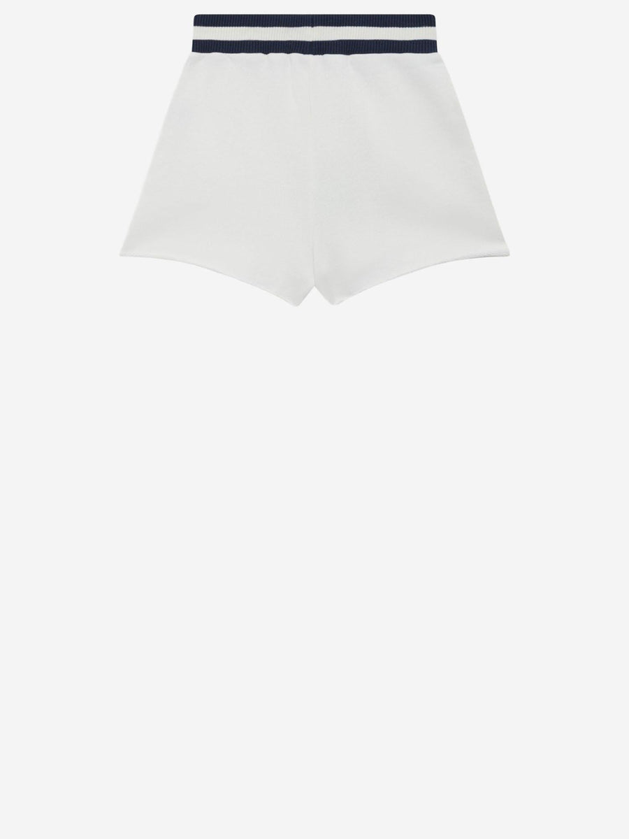 Cotton Shorts With Logo White