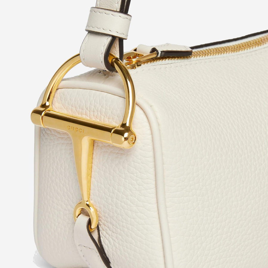 Shoulder Bag Half Horsebit Ivory Leather