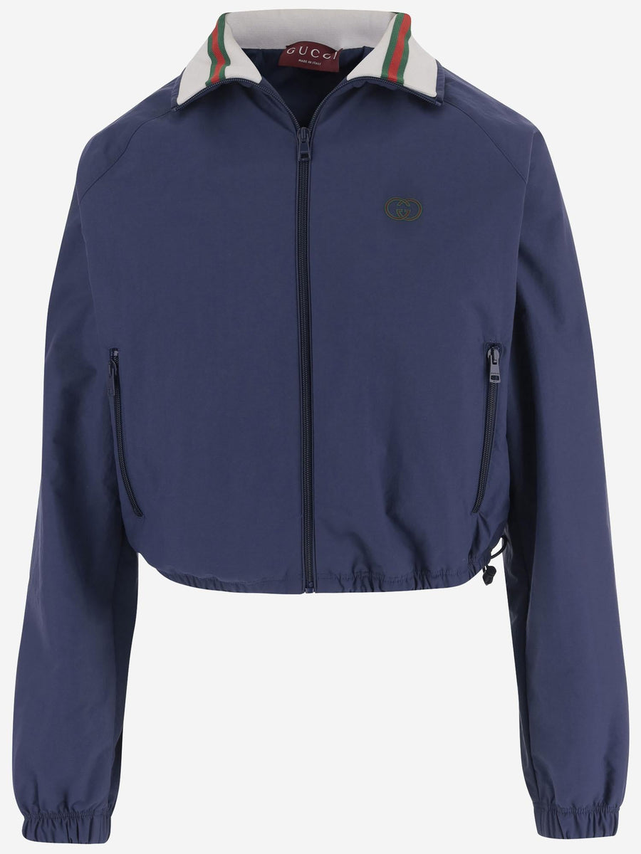 Nylon Sweatshirt With Logo Navy Polyamide
