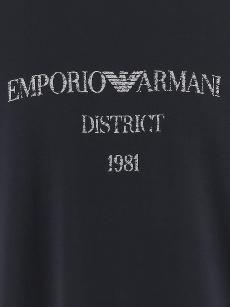 Cotton T-Shirt With Logo, Dark Navy T-shirts