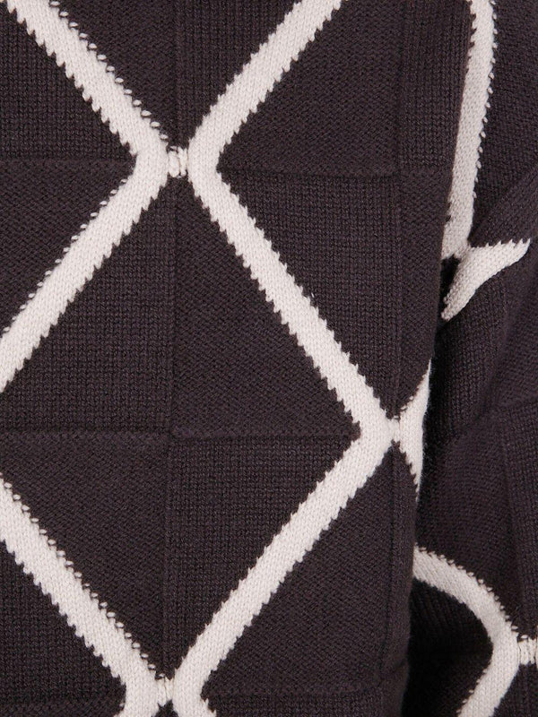 Sweater With Polo Collar Brown Virgin Wool