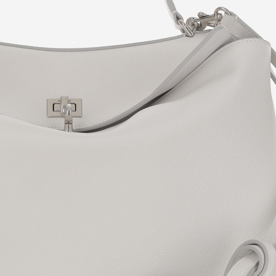 Medium Rodeo Bag White Calfskin Shoulder