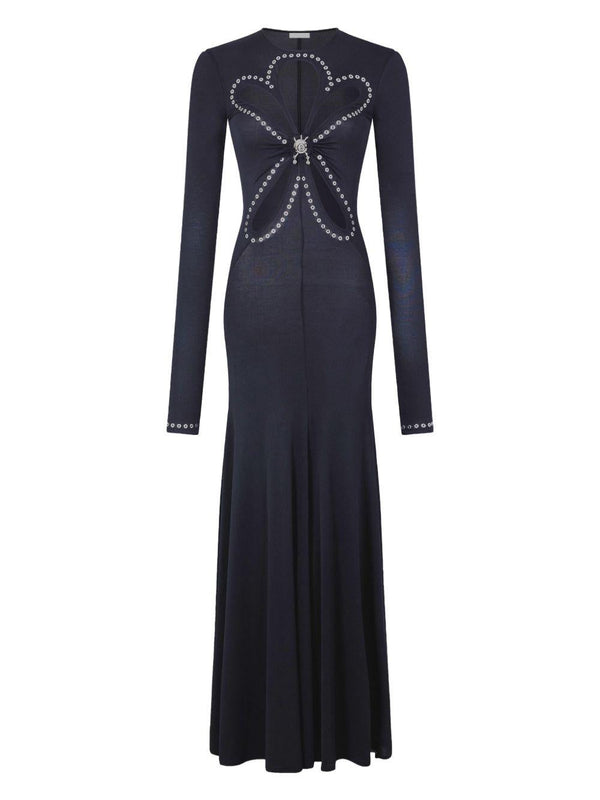 Rabanne Long Dress Black Viscose