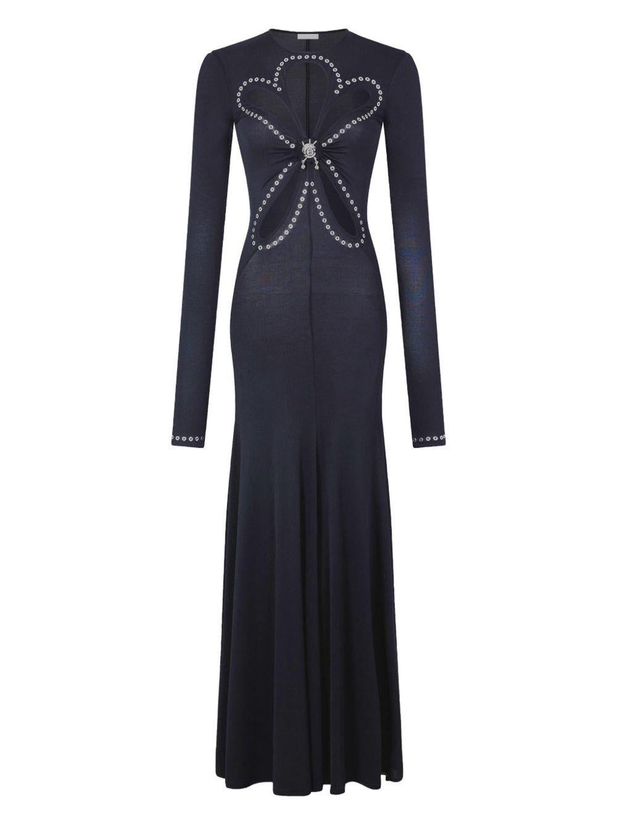 Rabanne Long Dress Black Viscose
