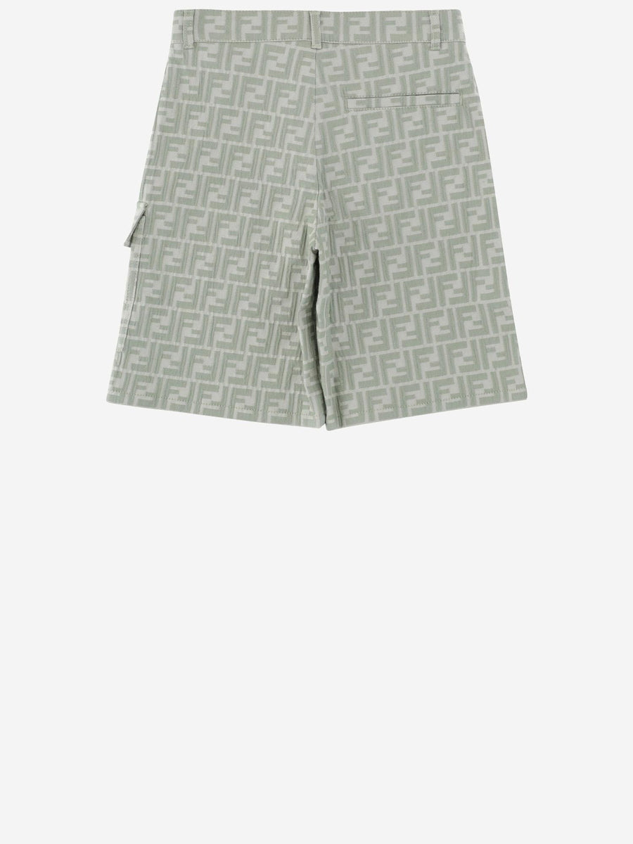 Skirt Stretch Cotton Blend Green Short