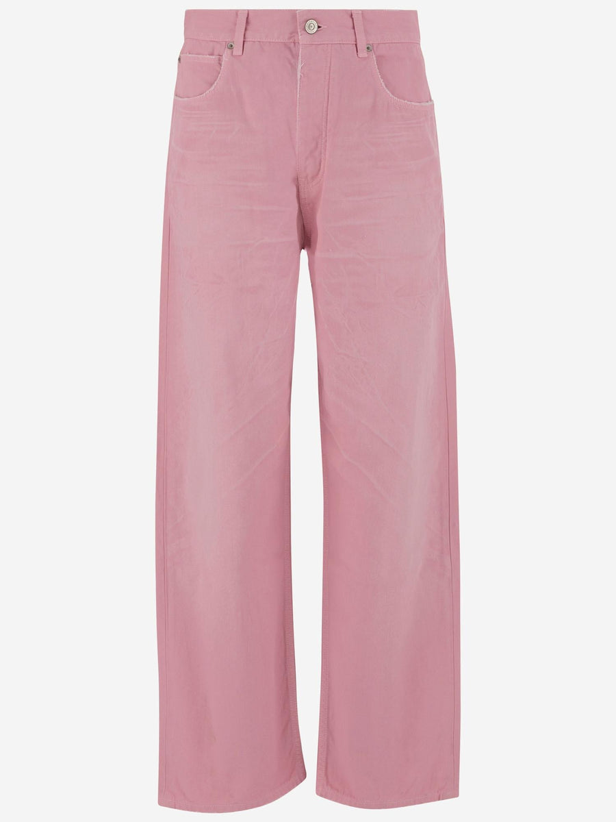Cotton Denim Jeans Pink