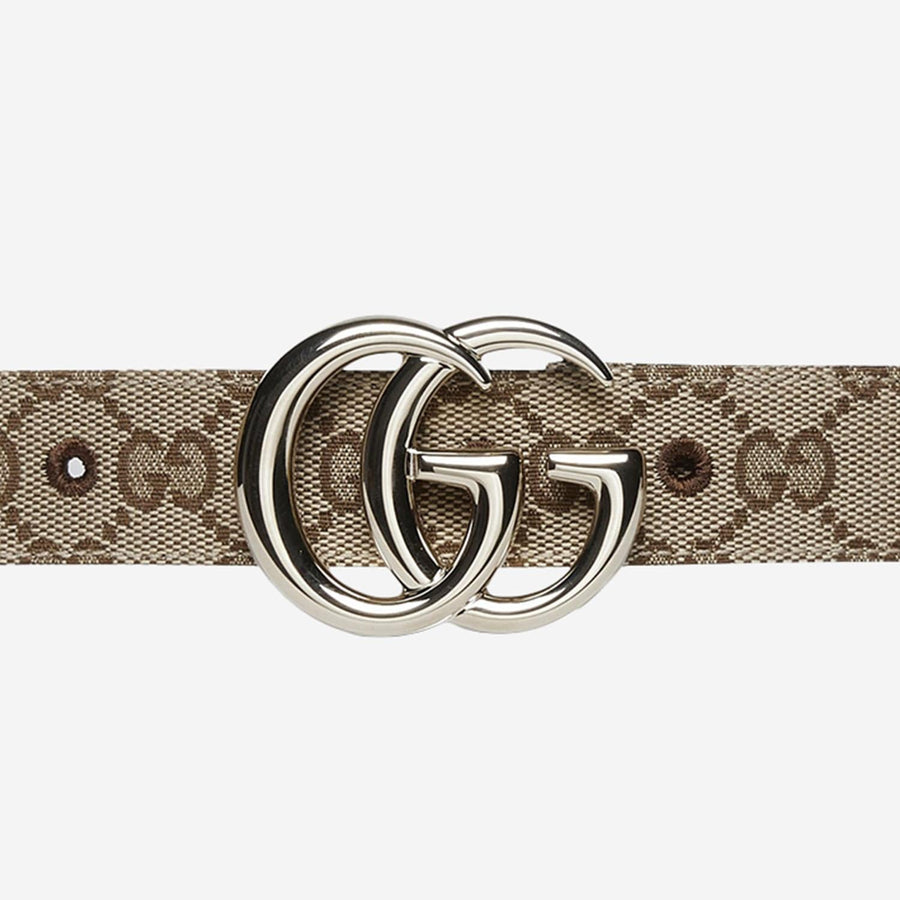 Gg Marmont Thin Belt Beige Polyester