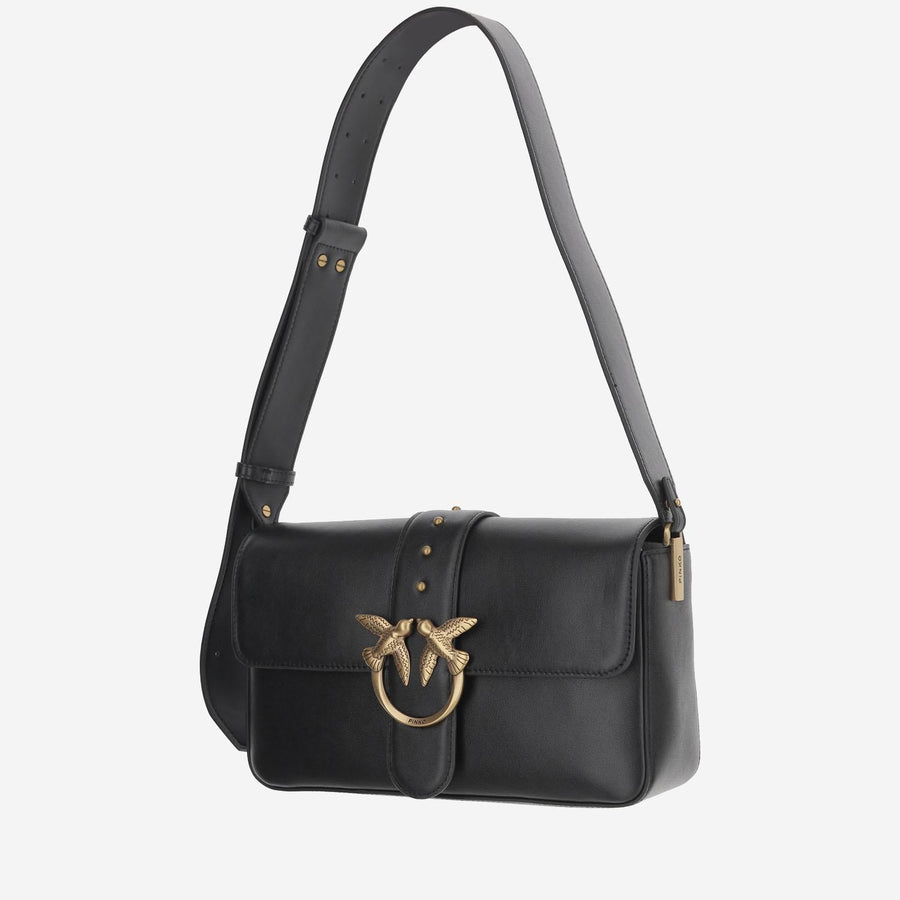 Leather Shoulder Bag Black