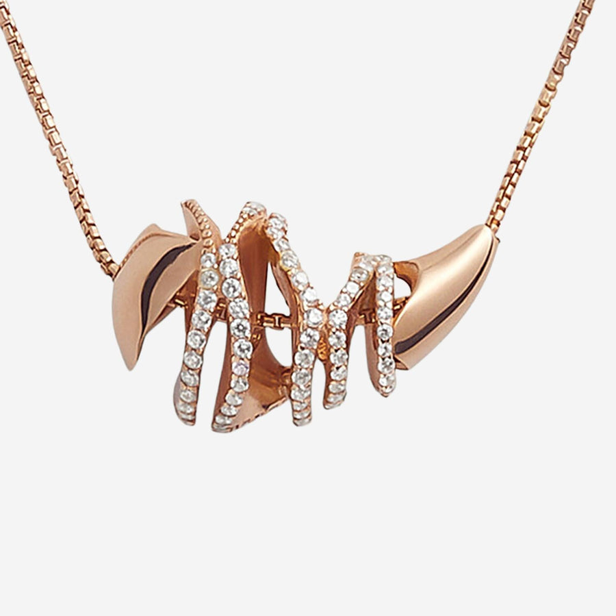 Drop Pendant Necklace Rose Gold-Plated Pink Sterling Silver